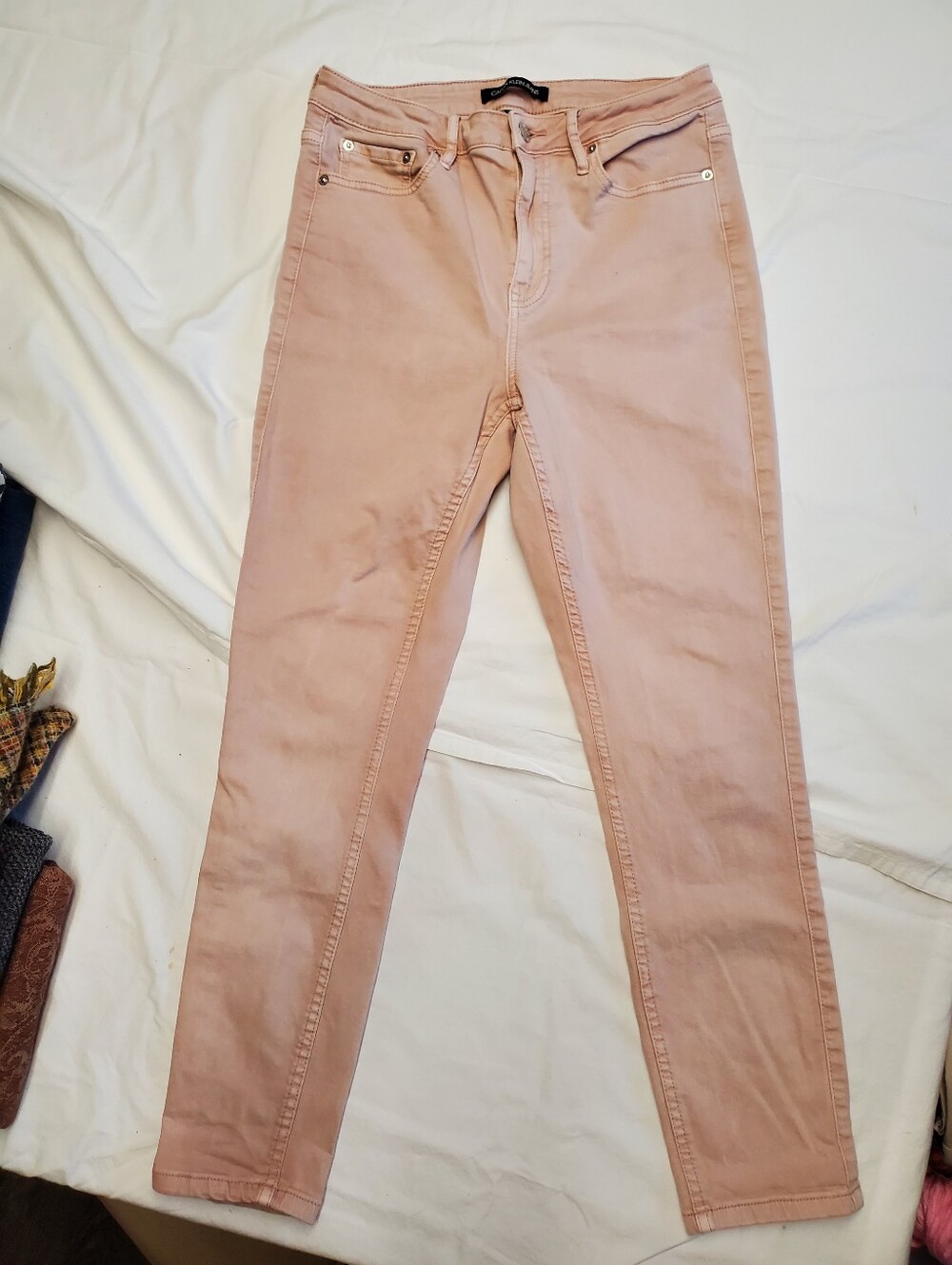 Calvin Klein Jeans Womens 8 Blush Pink Skinny Denim Mid Rise Stretch